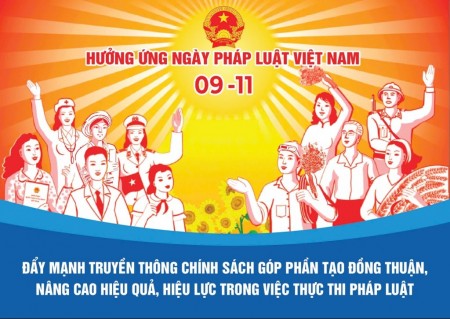 Các mẫu pano phục vụ hoạt động truyền thông hưởng ứng Ngày Pháp luật Việt Nam do Bộ Tư pháp thiết kế