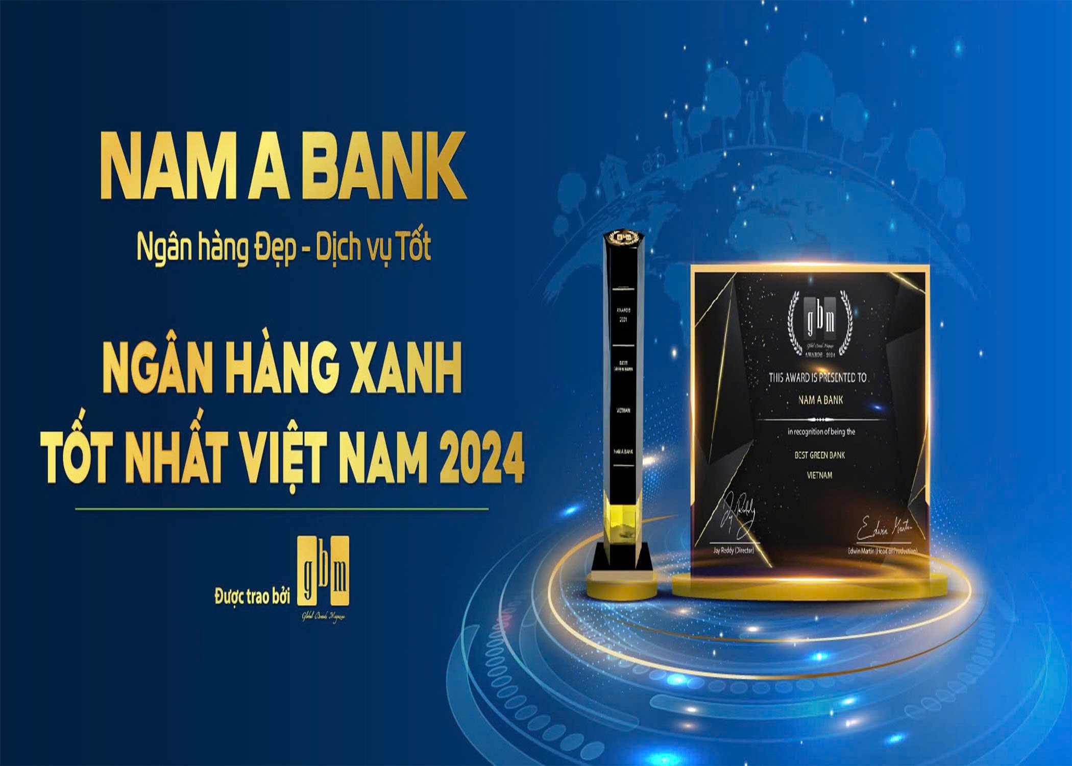 Nam A Bank - Ngân hàng xanh tốt nhất Việt Nam năm 2024 - bổ nhiệm Phó Tổng Giám đốc