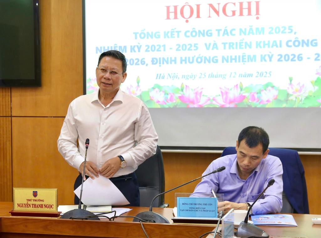 Thứ trưởng Nguyễn Thanh Ngọc ghi nhận Tạp chí Dân chủ và Pháp luật đã đạt nhiều kết quả đáng khích lệ