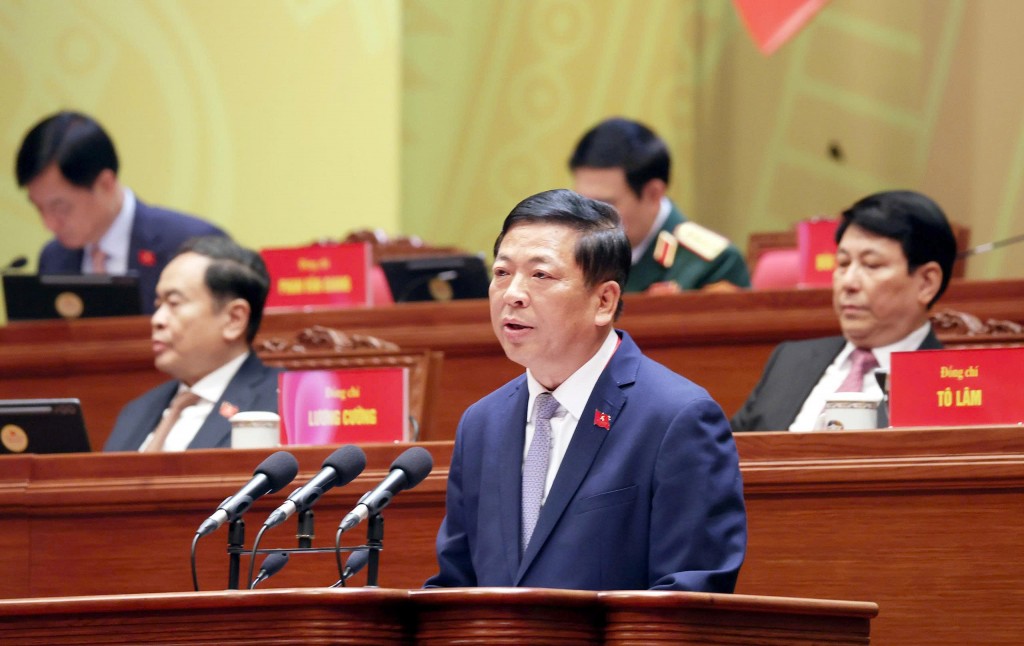 Bộ trưởng Bộ Xây dựng Trần Hồng Minh tham luận tại Đại hội XIV của Đảng