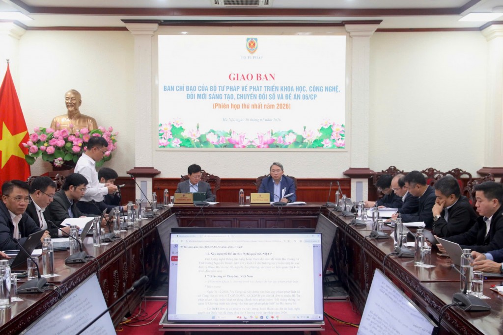 Bộ Tư pháp tăng tốc triển khai các nhiệm vụ về phát triển khoa học, công nghệ, đổi mới sáng tạo, chuyển đổi số và Đề án 06/CP