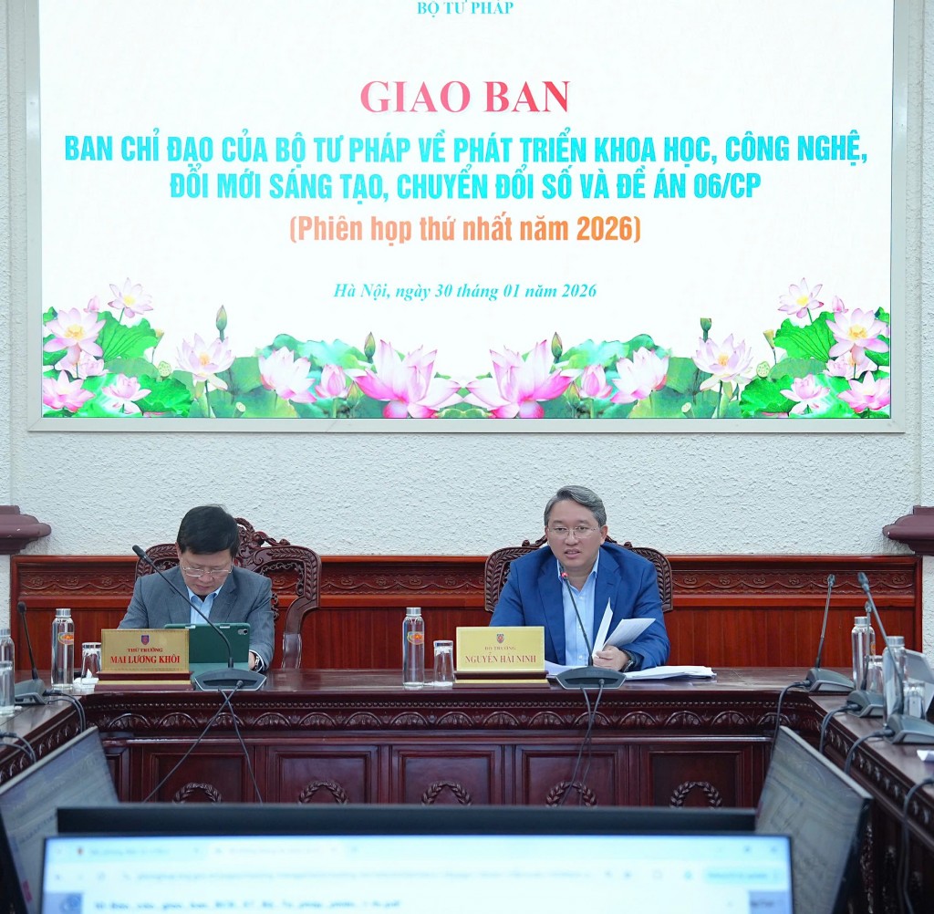 Bộ Tư pháp tăng tốc triển khai các nhiệm vụ về phát triển khoa học, công nghệ, đổi mới sáng tạo, chuyển đổi số và Đề án 06/CP